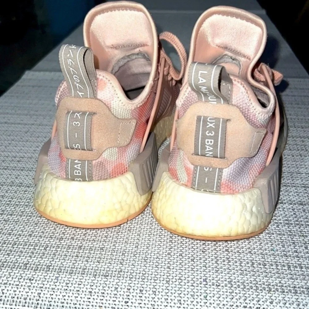 Adidas NMD pink camo sneakers size39.5 EUR IT SAYS 7.5, they run big like 8.5 US